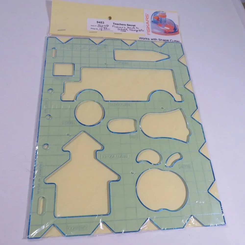 FISKARS “Shape Template” (4) Vacation, School, Coastal, Leaves